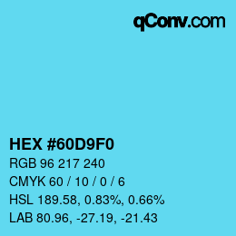 Color code: HEX #60D9F0 | qconv.com