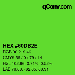 Color code: HEX #60DB2E | qconv.com
