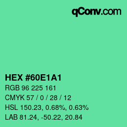 Código de color: HEX #60E1A1 | qconv.com