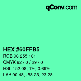 Color code: HEX #60FFB5 | qconv.com