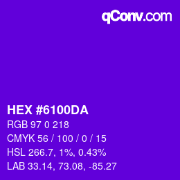 Color code: HEX #6100DA | qconv.com