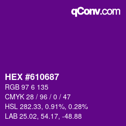 Farbcode: HEX #610687 | qconv.com