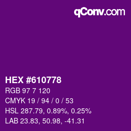 Color code: HEX #610778 | qconv.com