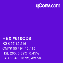 Color code: HEX #610CD8 | qconv.com