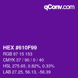 Color code: HEX #610F99 | qconv.com