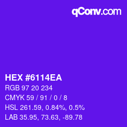 Color code: HEX #6114EA | qconv.com