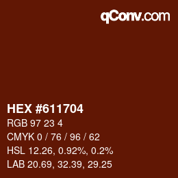 Color code: HEX #611704 | qconv.com