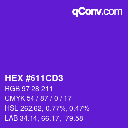 Código de color: HEX #611CD3 | qconv.com