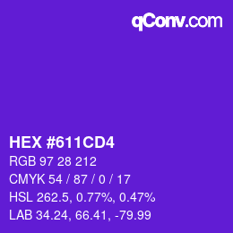 カラーコード: HEX #611CD4 | qconv.com
