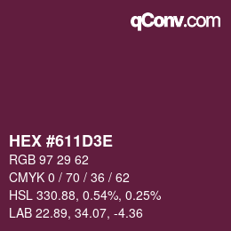Color code: HEX #611D3E | qconv.com