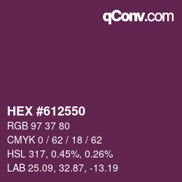 颜色代码: HEX #612550 | qconv.com