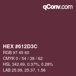 Color code: HEX #612D3C | qconv.com