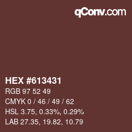 Color code: HEX #613431 | qconv.com