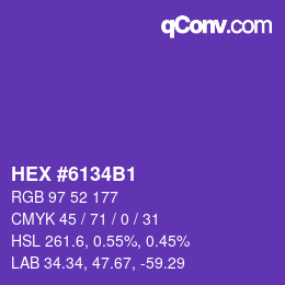 Color code: HEX #6134B1 | qconv.com