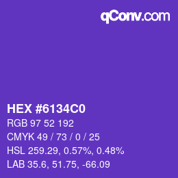Color code: HEX #6134C0 | qconv.com