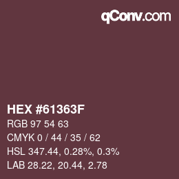 Código de color: HEX #61363F | qconv.com
