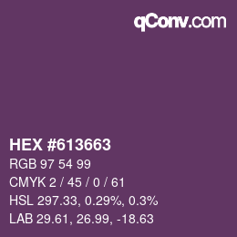 Código de color: HEX #613663 | qconv.com