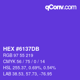 Color code: HEX #6137DB | qconv.com