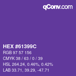 カラーコード: HEX #61399C | qconv.com