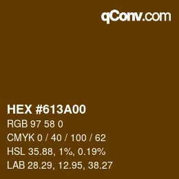 Color code: HEX #613A00 | qconv.com