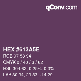 Color code: HEX #613A5E | qconv.com