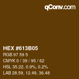 颜色代码: HEX #613B05 | qconv.com