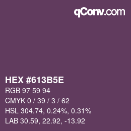 Code couleur: HEX #613B5E | qconv.com