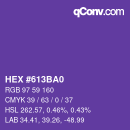 Color code: HEX #613BA0 | qconv.com