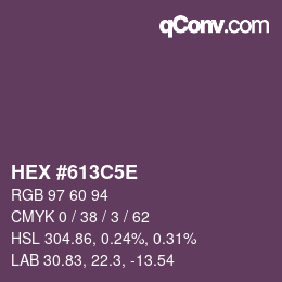 Farbcode: HEX #613C5E | qconv.com