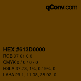 Farbcode: HEX #613D0000 | qconv.com