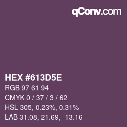 颜色代码: HEX #613D5E | qconv.com