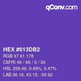 カラーコード: HEX #613DB2 | qconv.com