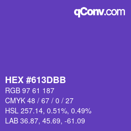 カラーコード: HEX #613DBB | qconv.com
