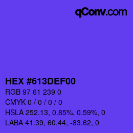 Farbcode: HEX #613DEF00 | qconv.com