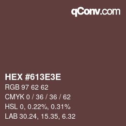 Color code: HEX #613E3E | qconv.com