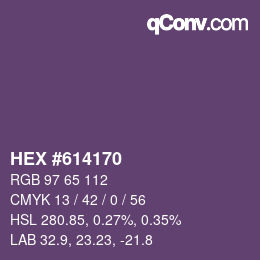 カラーコード: HEX #614170 | qconv.com