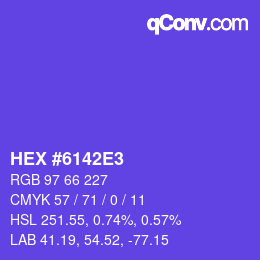 颜色代码: HEX #6142E3 | qconv.com