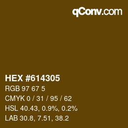 颜色代码: HEX #614305 | qconv.com