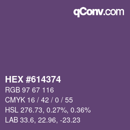 Color code: HEX #614374 | qconv.com