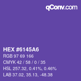 Color code: HEX #6145A6 | qconv.com