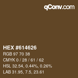 颜色代码: HEX #614626 | qconv.com