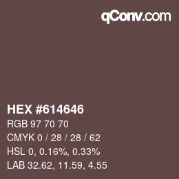 Color code: HEX #614646 | qconv.com