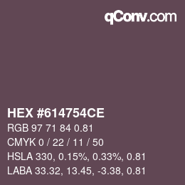 Farbcode: HEX #614754CE | qconv.com