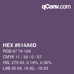 カラーコード: HEX #614A6D | qconv.com