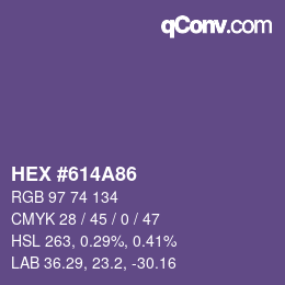 Color code: HEX #614A86 | qconv.com