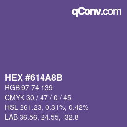 Color code: HEX #614A8B | qconv.com
