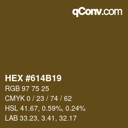 カラーコード: HEX #614B19 | qconv.com