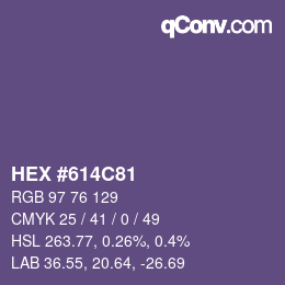 颜色代码: HEX #614C81 | qconv.com