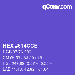 颜色代码: HEX #614CCE | qconv.com