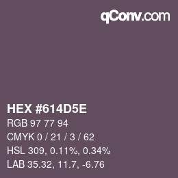 Color code: HEX #614D5E | qconv.com